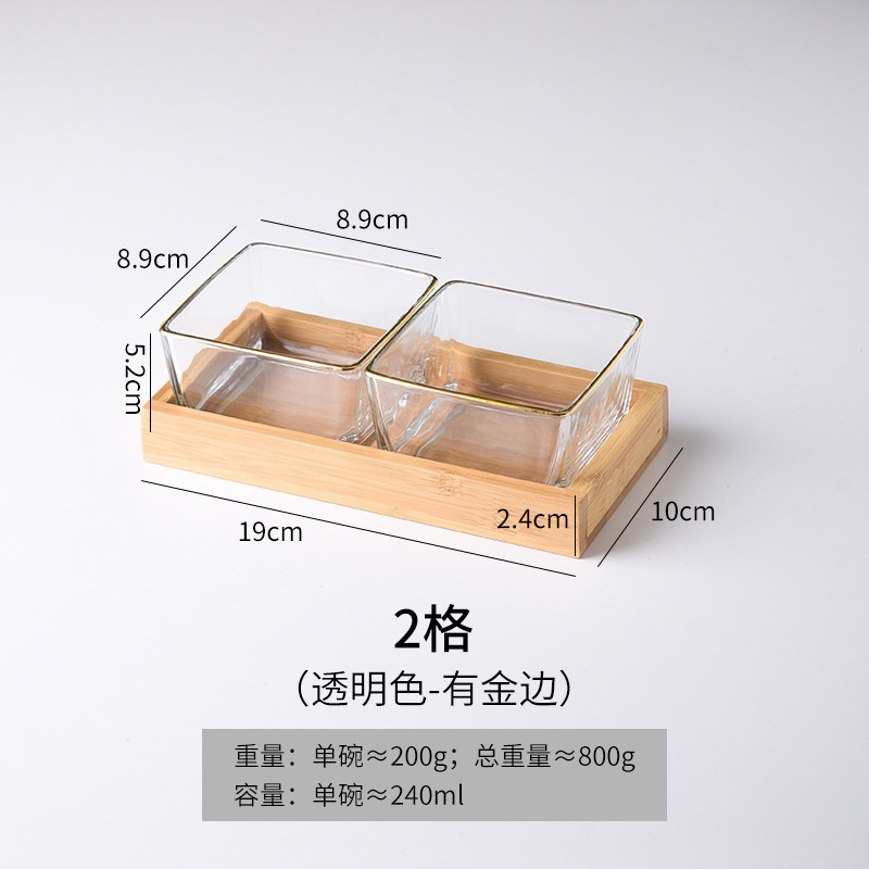 Guanxian G&G Crafts Factory Wooden Distribution Trays Snack Organizer Lid Fruit Platter Tray Party Candy Glass Storage Box Fruit Box
