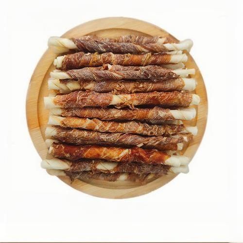 Pet Food Dried Meat Duck Rolls Rawhide Sticks Dried Duck Dog Treats Duck Wrapped Rawhide Sticks