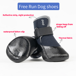 Jianbo 1pet Custom Logo Dog Snow Boots Waterproof Shoes Outdoor Reflective Stripes Rugged Anti-Slip Sole Pet Boots Paw Dog Shoes