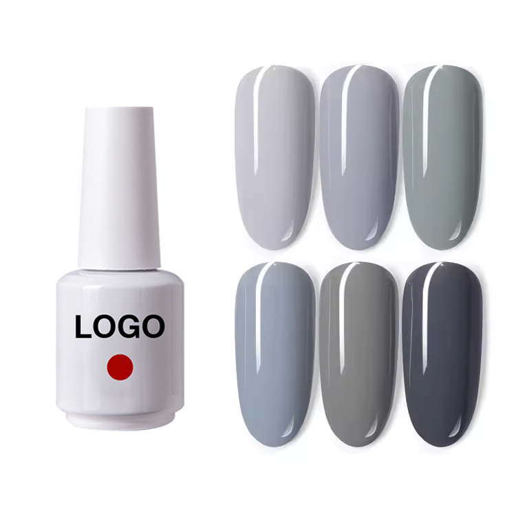 Frenshion Private Label Grandma Grey Nail Polish UV Gel Grey Series Soak Off Gel Nail Polish