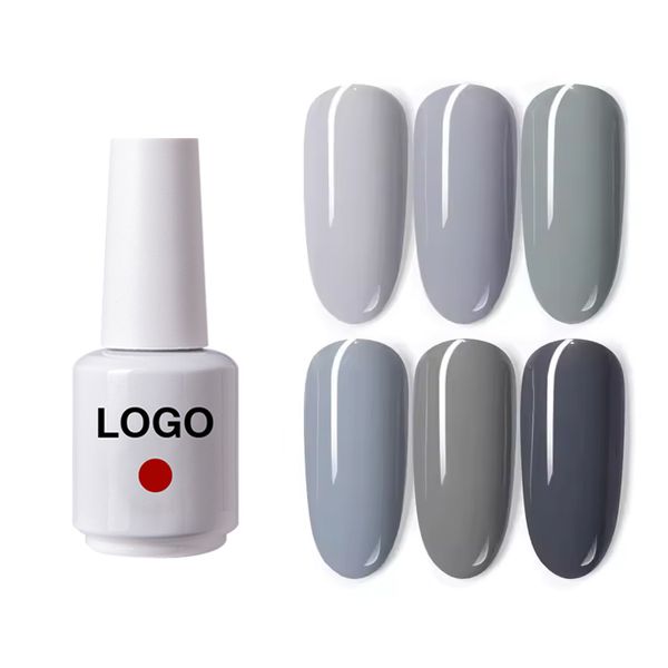 Frenshion Private Label Grandma Grey Nail Polish UV Gel Grey Series Soak Off Gel Nail Polish