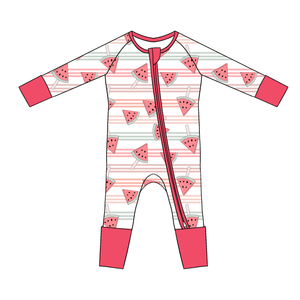 Customized Cartoon Pattern Baby Clothes Zipper Jumpsuit 0-12M Long Sleeves Baby Rompers Pajamas