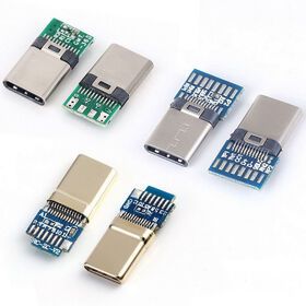 Male Female Socket Receptacle Adapter to Solder Wire & Cable 24P PCB Board Support Module USB 3.1 Type C Connector 24 Pins