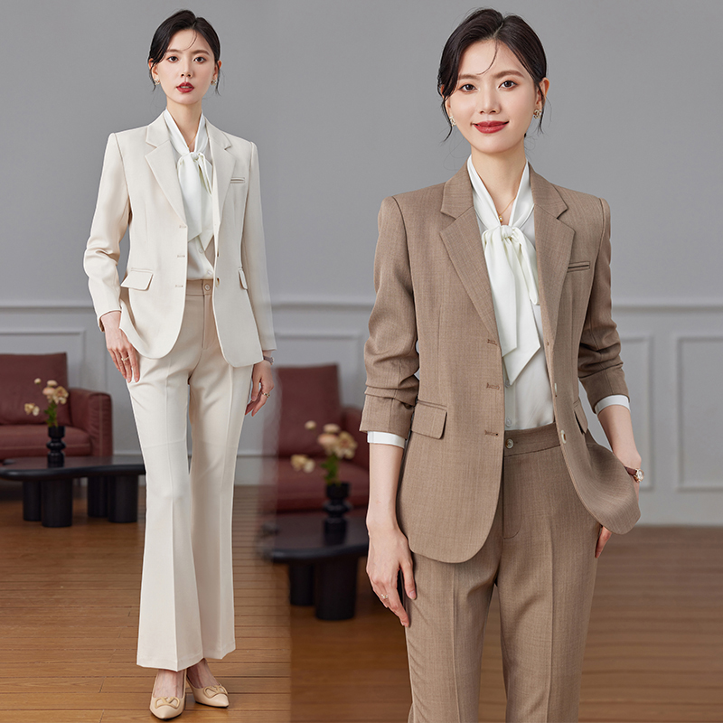 New autumn and winter tailcoat suit women's business office jacket long pants two-piece set women's plus size commuting top