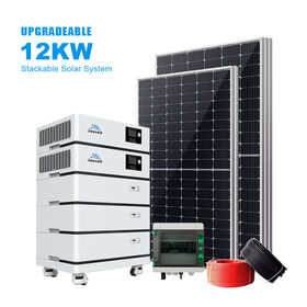 Renewable 12KW Portable Power Generator 51.2V Storage batteries with inverters Stackable Solar System PV Cable Tools for home