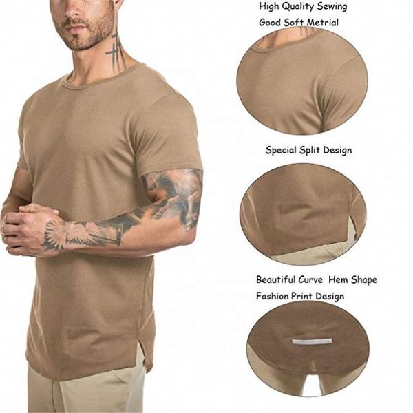 Spandex Men's Drop Shoulder OEM T-Shirts 100%Cotton 1 Dollar Streetwear Tagless Gym Fitness OEM T Shirt For Men 2021