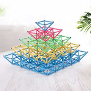 Hot Sale Educational Stacking STEM magnetic Building Sticks Blocks Set Magnetic Balls and Rods