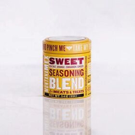 Custom design seasoning tin can with clear window on lid flush style metal tin can for spice  D87xH80