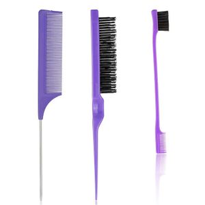 FYD Wholesale Salon Barber styling 3 Pieces Hair Styling Comb Set Hairdressing Tools Teasing Hair Brush Rat Tail Comb