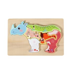 2024 New Design Smart Game Hot Sale Unisex Toys Factory Wholesale Montessori Early Educational Animal Wooden Puzzle 3D for kids