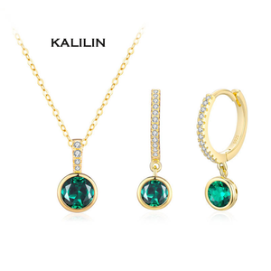 high quality necklace set plated in gold kids jewelry set girls 925 silver