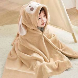 Soft plush fabric baby poncho towel animal shape hooded bath towel for baby