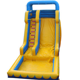 Commercial Adult Size Cheap Backyard Yellow Inflatable Water Double Slides Pool