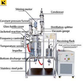 5l 10l 20l 50l 100l Double Layer Jacketed Laboratory Pilot Batch Chemical Glass Reactor