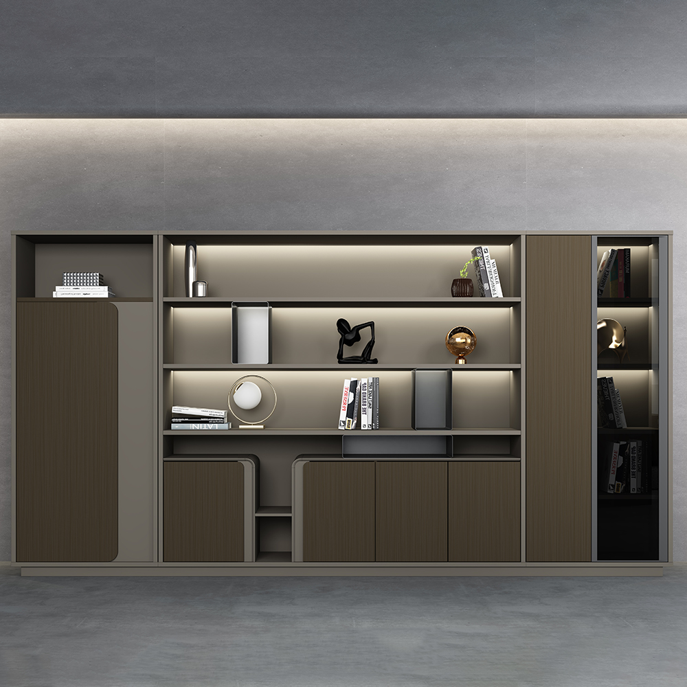 Office furniture factory direct sales modern luxury wooden filing cabinet storage bookcase combination