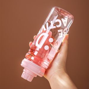 whole sale high transparent plastic sports bottle 600ml portable children water bottle students water cup