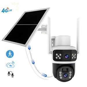 Two-Way Audio Dual Lens HD CCTV Camera PIR Detection Smart Solar Powered 4G Outdoor CMOS Memory Night Vision Cloud Camera