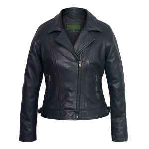 Women's High Quality Long Sleeve Leather Jacket Slim Fit Genuine Leather Zipper Winter Fashion Fabric Material Decorated Pocket