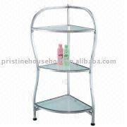 Bathroom Furniture - 3 Tier Corner Glass Shelf / Corner Shelf