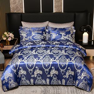 High Quality 3 Pieces Microfiber Cotton Comforter Duvet Cover Bed sheets Jacquard Quilt Comforter Sets Bedding Luxury