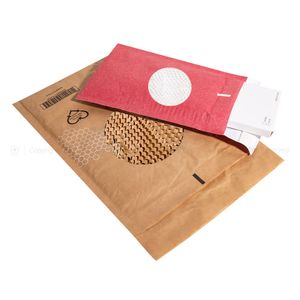 Kraft Bubble Mailer Honeycomb Mailers Fully Biodegradable Cellular Shaped Paper lining Padded Bag Custom Mailer Logo
