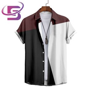 Fashionable vocation Casual Custom Pattern Digital Print Button Up Short Sleeve Men's Beach Aloha Hawaiian Shirt