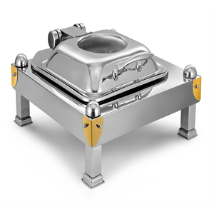Latest Traditional Desi Style Stainless Steel Chafing Dish with Chowki Stand for Hotels and Restaurants