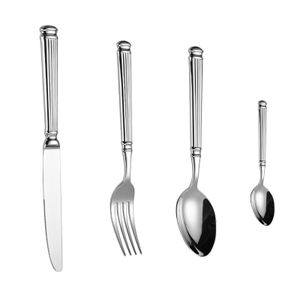 D003 18-10 Stainless Steel Cutlery Set - Elegant European Style Knife, Fork, and Spoon for Western Cuisine and Steak Dining