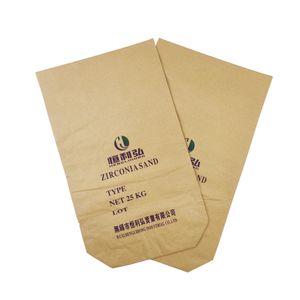Recyclable Block bottom factory direct supply 2 ply Kraft paper bag for pack resin 25 kg 50 kg