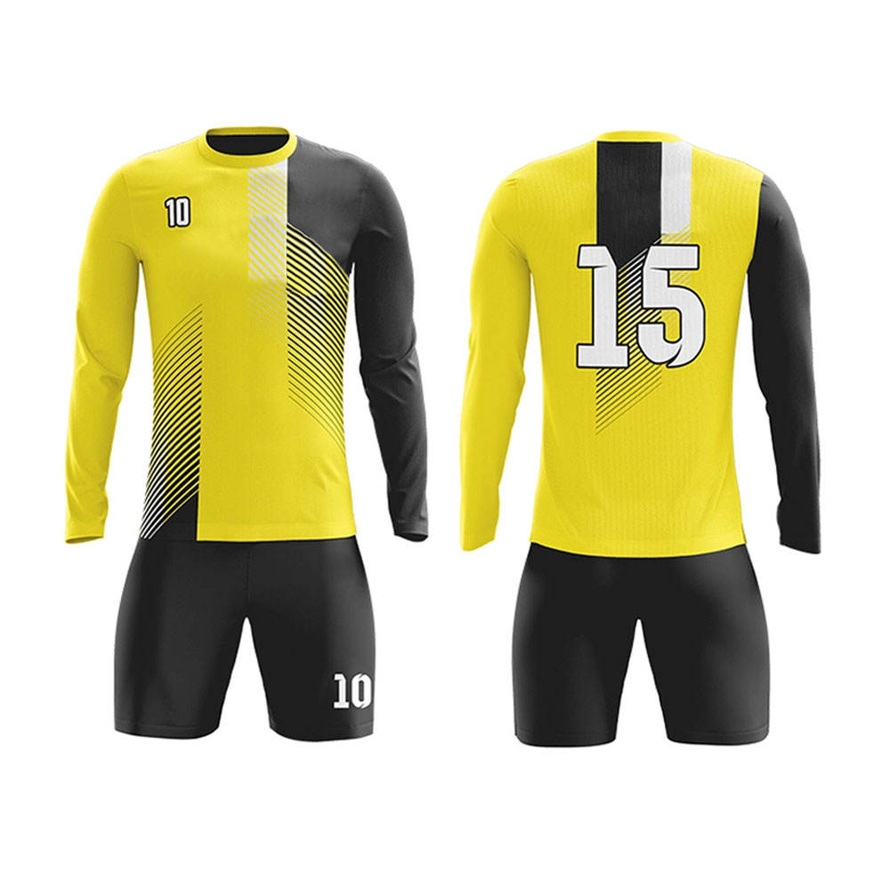 100 Polyester Soccer Football Uniform Manufacturer Sports Wear Sublimation Soccer Uniform For Adult Made Costumed Logo Printing