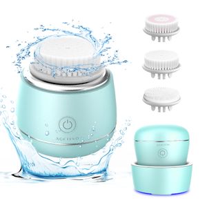 Korean 2 In 1  Cleanser Equipment Facial Cleansing Exfoliation Spin Brush 3 In 1 Silicone Face Brush Deep Cleaning