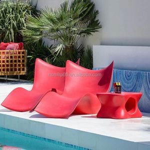 Outdoor hotel lounge chair fiberglass lounge bed pool lounge chair sun bed resort villa leisure chair chaise