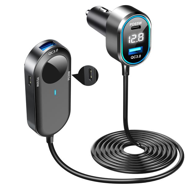 Hot Sale Factory wholesale Multiple USB Car Charger Fast Charging Charge for Laptop Shared Front and Rear Seats