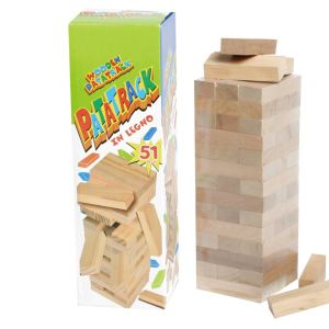 54 PCS  Wooden Blocks with Customized Words  Painted Tumbling Timber Tower for Adults Night Party Game