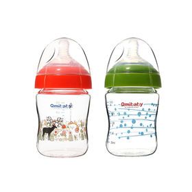 OEM Baby Feeding Bottle Borosilicate glass standard neck bottle 4 oz/120ml, sustain drastic temper