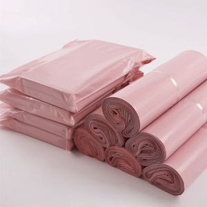 Low Moq Eco-friendly Strong Adhesive Multisize Shipping Package Mailing Pink Courier Bag Custom Logo Poly Mailers