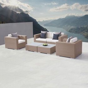 2022 Luxury Modern Waterproof Outdoor Wicker Balcony Aluminum Frame PE Rattan Lounge Chair Seat Set Patio Furniture Garden Sofas