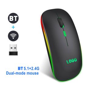 Silent Mouse BT Ultra-thin Rechargeable Colorful 2-4ghz Optical Computer Wireless Gaming Mouse