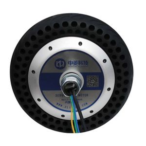 Low speed 10inch 48V 800W 40N.m 300kg load 4096 PPR encoder gearless brushless DC in wheel hub motor for robot AGV