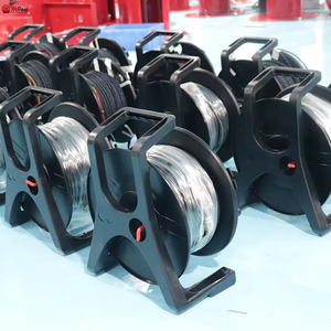 Drum System Unbreakable fiber cable reel with Winder 235 mm Empty Cable Drums reel rack mechanical cable reel roller coil