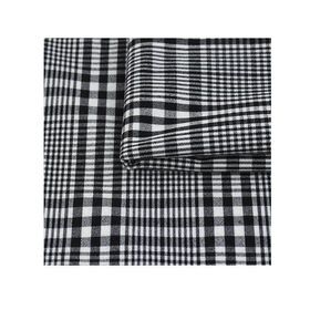 Custom polyester rayon  yarn dyed fabric four way stretch plaid fabric for garment  suit industry cushion