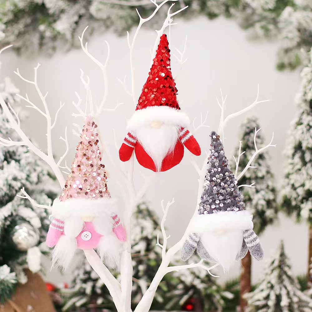 Shenzhen Hongjingding Electronics Co., Ltd. Christmas Tree Hanging Ornaments Handmade Gnomes Plush Santa Table Home Decor Christmas Tree Decoration