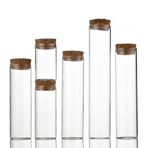 Wholesale Borosilicate 30ml 40ml 50ml 60ml 80ml 100ml Clear Tubular Vial Glass Test Tube Vial With Cork Stopper