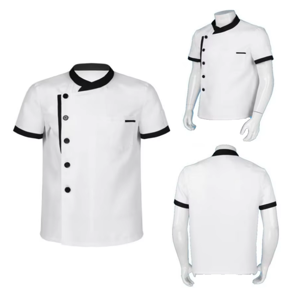 High Quality Unisex Comfortable Breathable Uniform Cook Restaurant Bar Long Sleeve Short Chef Apparel