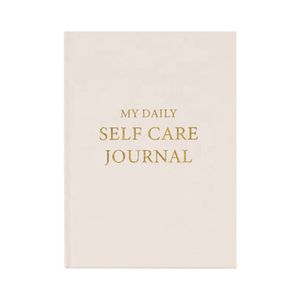 Factory Stock A5 Size Gold Foil Stamping CMYK Printing My Daily Self Care Journal Hardcover Notebook For Promotional Gift