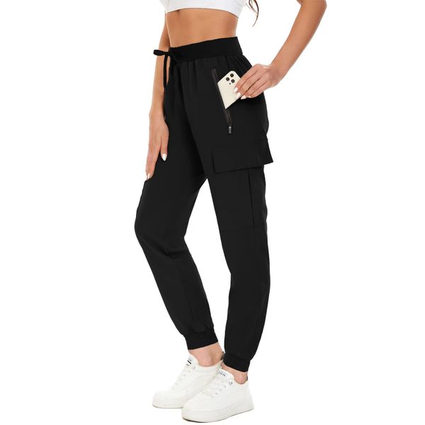 Custom Manufacturers Women's Sport Outdoor Cargo Hiking Jogger Pants Lightweight Quick Dry Jogging Pants With Zipper Pockets