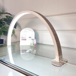 Aluminum alloy Touch halfmoon nail lash light 432pcs rhinestone half-moon beauty arch desk manicure mid moon light lamp for nail