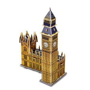Kids Jigsaw Puzzle Set - Large 3D Paper Puzzle, England Statue Landmark, Brain Teaser and Figurine, Architecture Puzzle