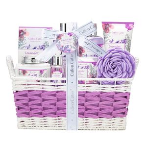 Hot sell factory price Purple lavender fragrance basket Bathing set shower gel packaging home spa bath salts body lotion OEM&ODM
