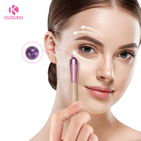 Jade roller private label custom Logo natural beauty tools bamboo Stick amthyst facial massage
